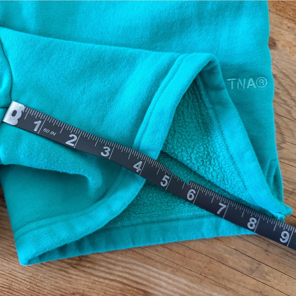 Aritzia TNA Cozy Fleece Perfect Sweatshorts Lounge Shorts Teal Women’s XS - Picture 8 of 8